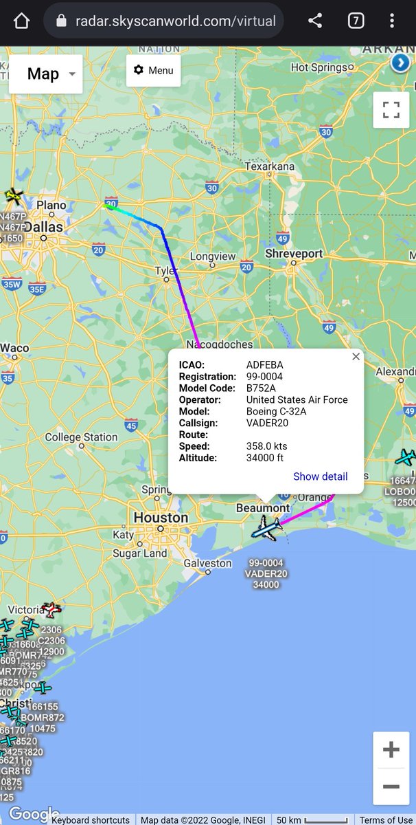 scan_sky's tweet photo. #USAF - C-32A - 99-0004 - #VADER20

Airborne From Majors Airport 🇺🇸

Majors Airport Is Home To L3Harris' 'Mission Integration Division (MID)' Who Specialise In: ISR &amp; Signals Intel Systems, Defense Aviation Systems &amp; Commercial Solutions Inc: Avionics, ACAS &amp; Flight Recorders. https://t.co/HeBSXsUpWq
