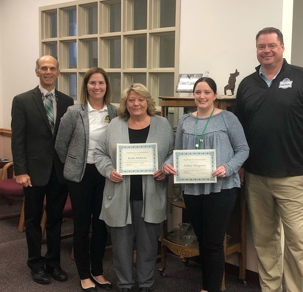 nacco15's tweet photo. Career Services' Kellie McBride (3rd from left) and Business Assoc. Professor Ashley Hargrove earned "platinum" commendations @DanvilleAreaCC for their caring support of a student in need. Prof. Hargrove provided extra tutoring help and Ms. McBride offered her a work-study job. https://t.co/zCGsry4cQC