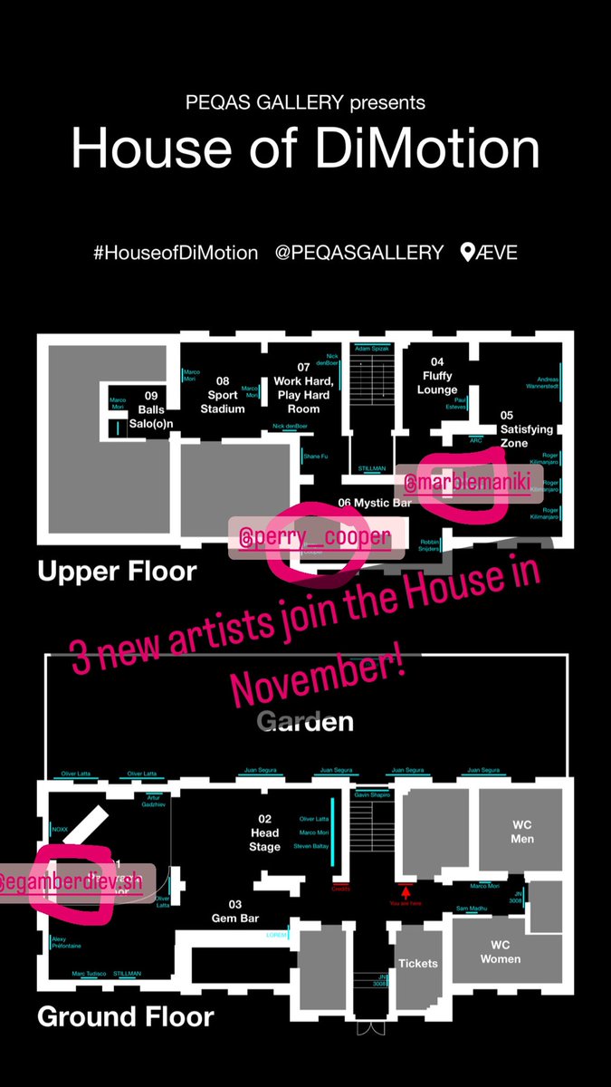 3 new artists join the House in November! <a href="/marblemaniki/">Marble Mannequin</a> <a href="/perry__cooper/">perrycooper.eth</a> @ShEgamberdiev That means 25 premium 3D motion artists at one place! With <a href="/Ruye_/">Ruye</a> @juan <a href="/Noxx_Art/">Noxx</a> <a href="/AdamSchefter/">Adam Schefter</a> <a href="/macomoroni/">Marco Mori👾</a> <a href="/stillmanvisual/">Stillman</a> <a href="/Wannerstedt/">Andreas Wannerstedt</a> <a href="/WARBB_ART/">warbb.</a> <a href="/kilimanjaroger/">Roger Kilimanjaro</a> <a href="/smearballz/">Nick Den Boer</a> and much more!!!