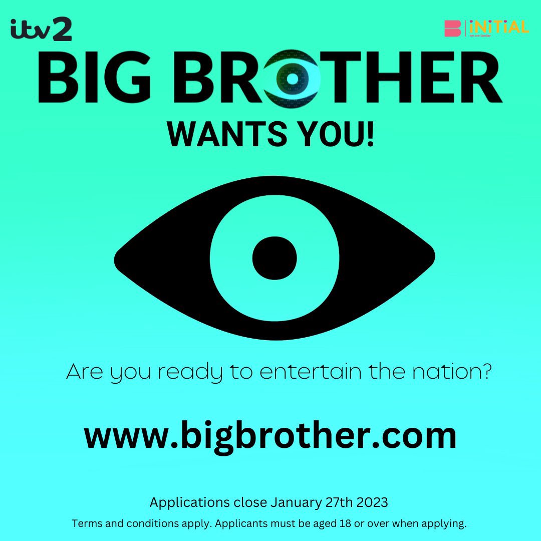👁️ Big Brother is BACK and looking for stand-out characters to enter the iconic BB house 👁️

If you think you’d make a great housemate, apply here…

👉🏼 bigbrother.com 👈🏼