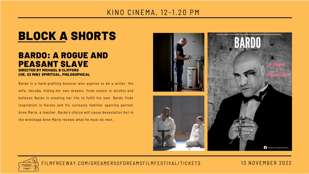 After Dublin and Birmingham its London’s turn. ‘Bardo – A Rogue and Peasant Slave’ screens at the Dreamers of Dreams Festival at Bermondsey Kino Sunday 13.11.22 at 12 midday. Tickets available via the link! dreamersfilmfestival.com/kino-cinema-a-…