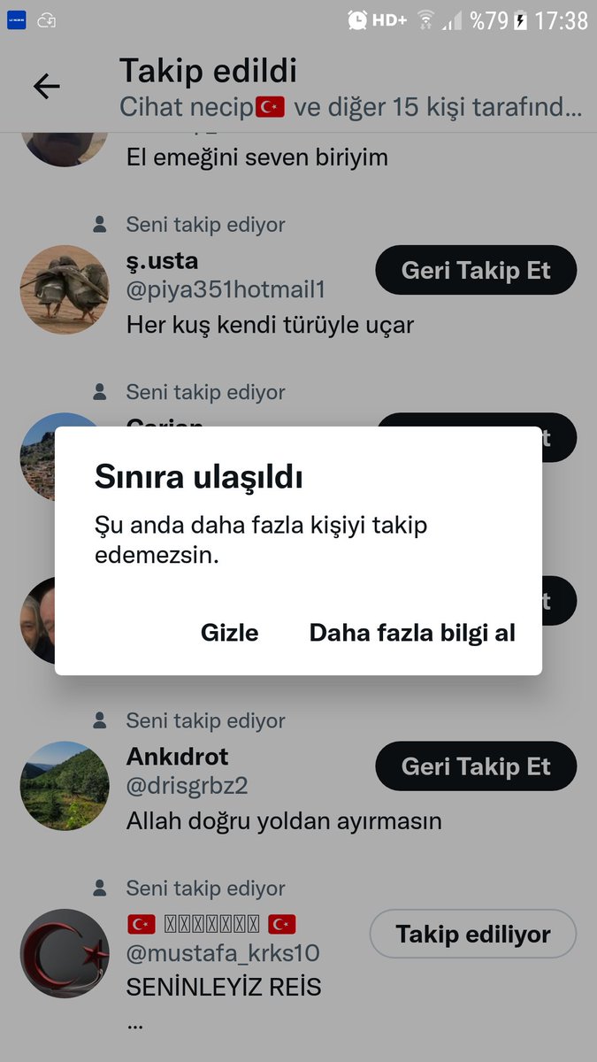 Takiplere dönecem