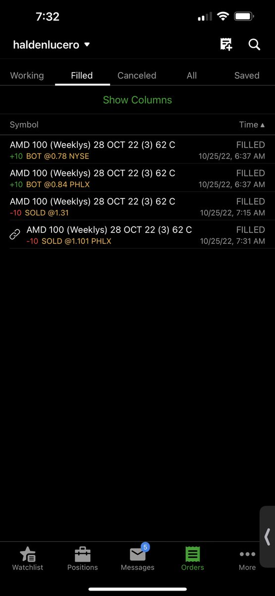 LiftLaughGrow's tweet image. Much better today, clear direction vs unclear yesterday. Only problem today was sizing- I like higher delta options, so I wasted time deciding what to buy on AMD, making a late 2nd purchase. Should’ve been double this amount of contracts. Better cautious than not