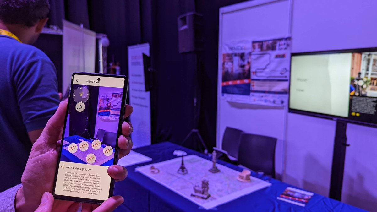 MemexProject's tweet image. 🤳📱Second day at @eccvconf represented by our coordinator @IITalk!
The day has been dedicated to the AR demo, one of the main features of our #MEMEXApp prototype!
#MEMEXProject
@REA_research @CORDIS_EU