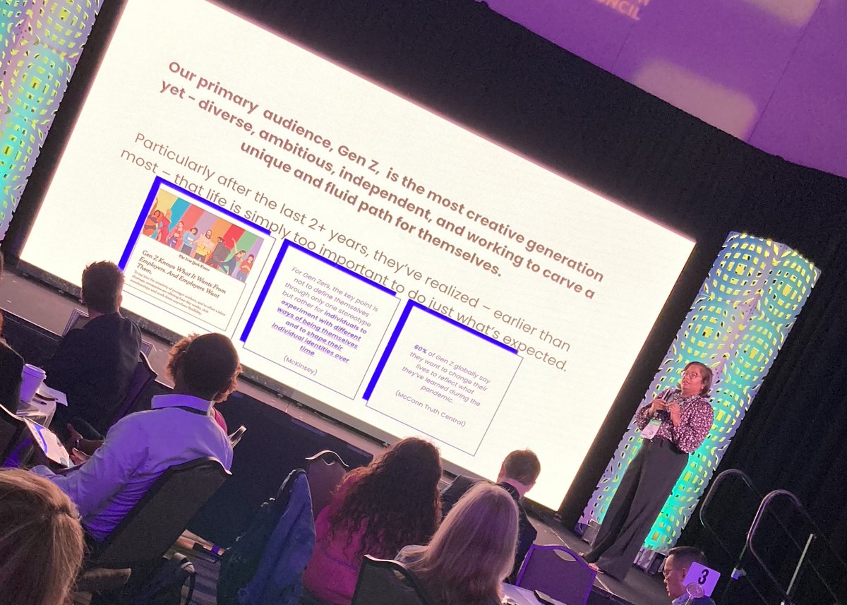 ANACMOMasters's tweet photo. "What does Gen Z want? Not a job. A way of life," --Padmini Mangunta from @mccann_mw dropping truth 💣💣💣 #GlobalCMOGrowthCouncil #ANAMasters https://t.co/hoYUj6PzAR