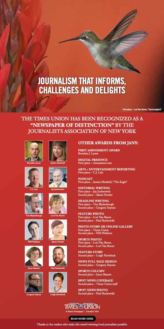 Our outstanding marketing department put together this ad celebrating our (many) <a href="/JournalistsNY/">Journalists Association of New York</a> winners.