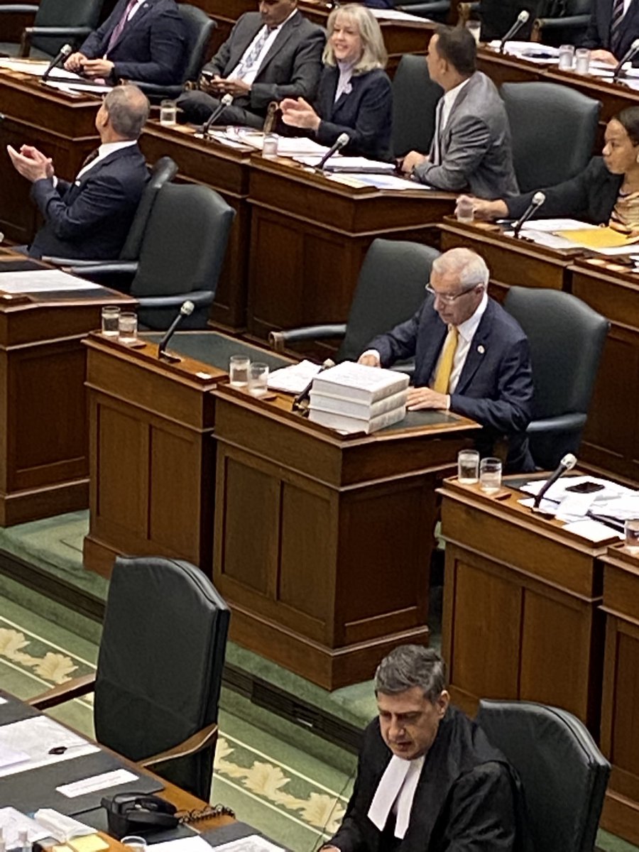 robferguson1's tweet photo. Premier Doug Ford is not here for the first question period since early September. Neither is Deputy Premier/Health Minister Sylvia Jones. #onpoli https://t.co/RnqbxkkRap