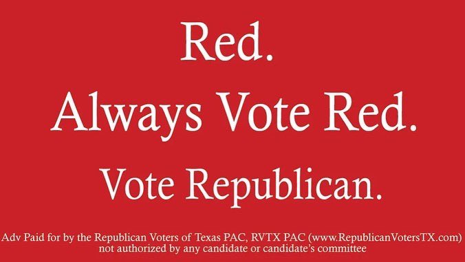 TexasTopp's tweet photo. You know what day it is Republicans???
It’s Voting Day!!!
You know what to do go Vote Republican 
Don’t be voting for the DemaRats 
Remember every Vote matters and your vote could decide the fate of everything
So VOTE RED VOTE REPUBLICAN VOTE TEXAS RED https://t.co/vyMYdVhwfm
