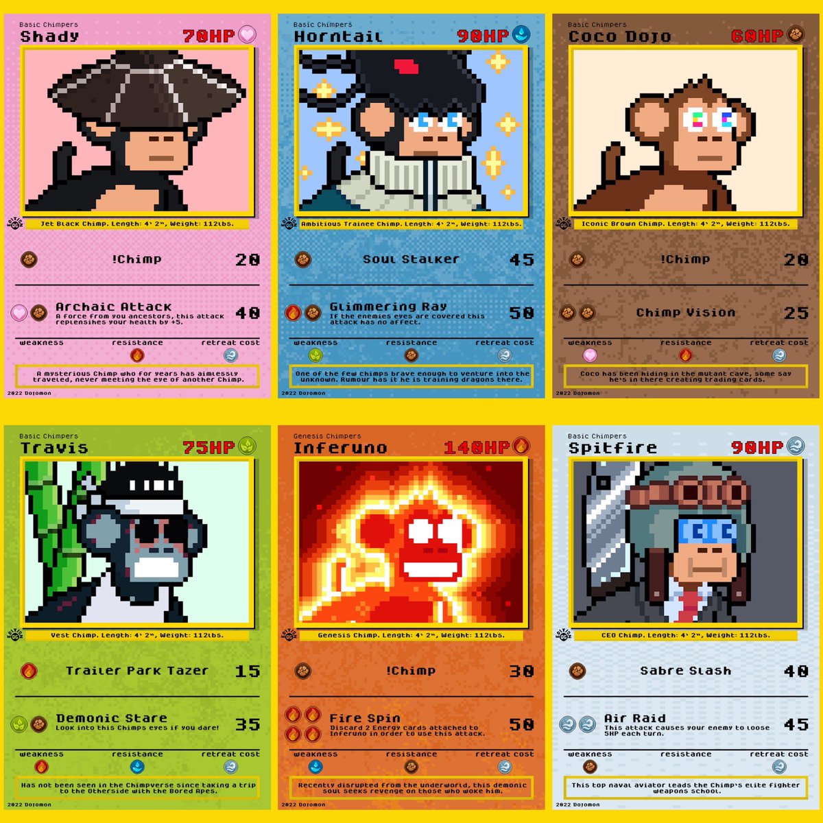 TravisTheApe's tweet photo. 30 Dojomon cards designed yesterday🔥🔥 https://t.co/jMdcaJvE05