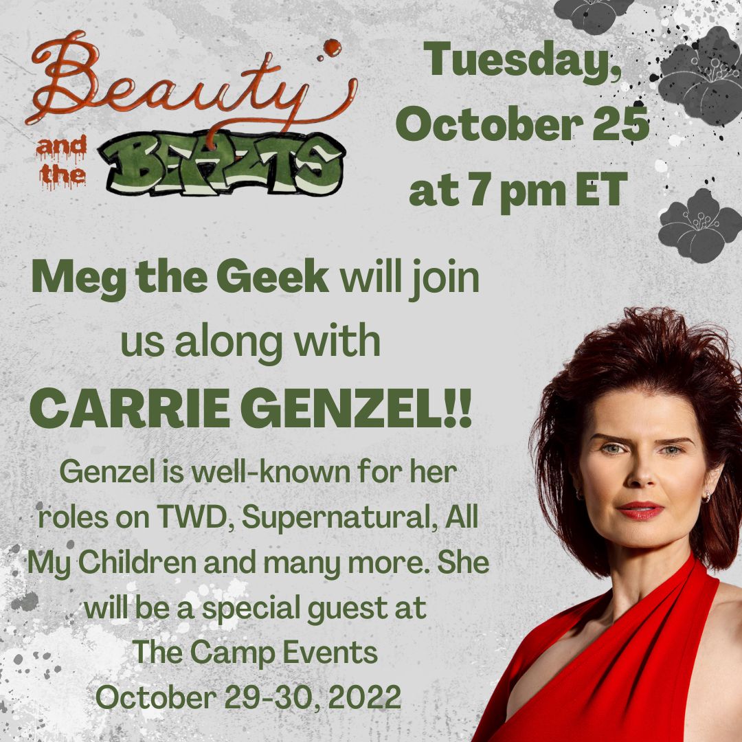 BeautyNBeazts's tweet photo. Listen LIVE when @carrie_genzel steps back into her auditor role as Clark from #TWD to reveal a @BeautyNBeazts surprise announcement!! 
#TheWalkingDead #TWDpodcast 
YouTube link below-subscribe and click notifications so you don't miss out!! 
https://t.co/SUhZhqSOZB https://t.co/16YBQ6WFII
