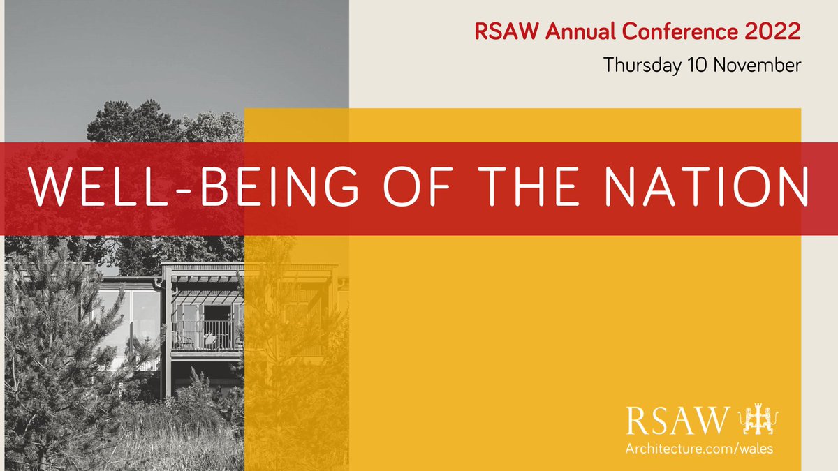 Don’t miss out on this year’s RSAW Annual Conference! We will hear from keynote speaker Julie James MS, Minister for Climate Change and Juliet Davis, Head of the Welsh School of Architecture on the impact of the Well-being of Future Generations Act 2015: bit.ly/3T9a09f