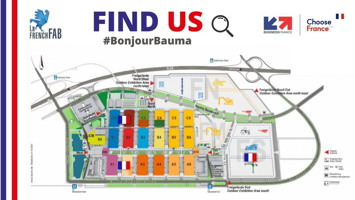 #BonjourBauma Retrouvez toutes les solutions françaises sur le salon ! Conception, construction / réhabilitation, financement, exploitation d'ouvrages, maintenance, solutions pour grands projets 🇫🇷

👉Infos:event.businessfrance.fr/bauma-munich-e…

#FrenchTechinBauma #ChooseFrance #BonjourBauma
