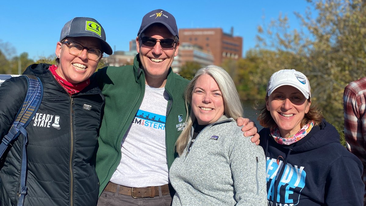 We ran into Sean &amp; Jill MacCorkle on Eliot Bridge during @hocr1965! They're SSN Patrons &amp; have lent us a lot of moral support. A wknd highlight: Sean told us "We listened to Steady State Podcast during our drive cross country from Seattle to Boston!" 🥰 steadystatenetwork.com/patreon