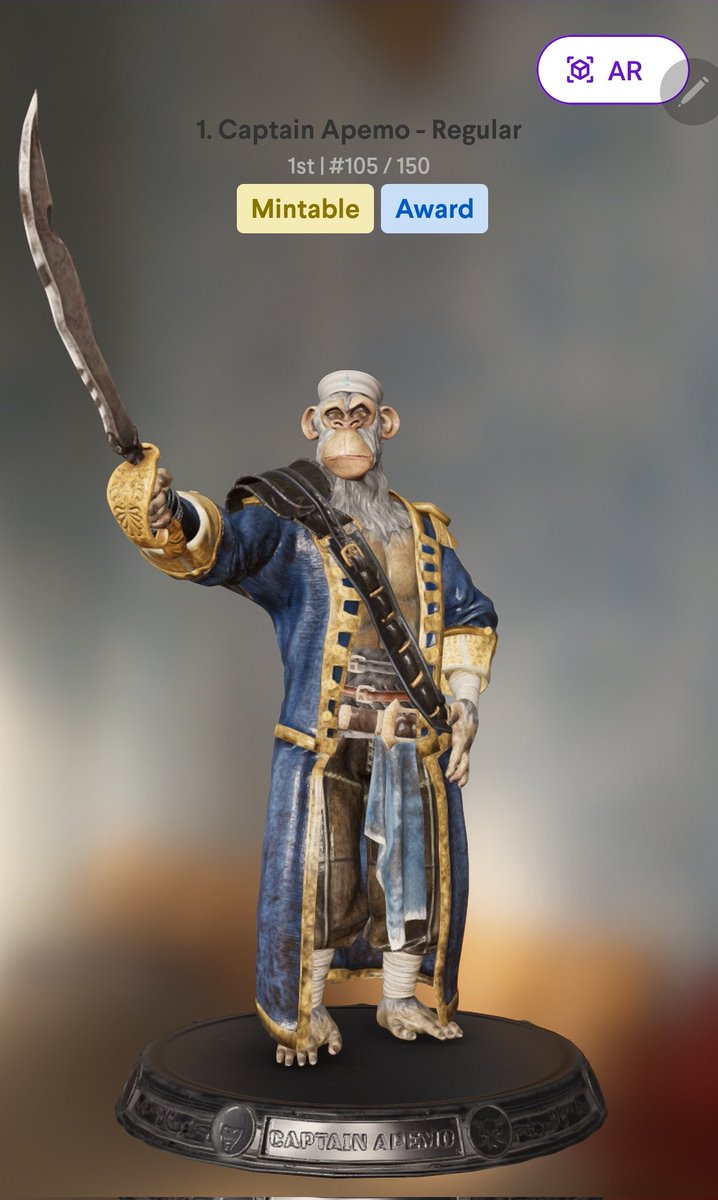 ParadoxCycle505's tweet photo. Glad to see more goodies coming our way!  Here's a pic of my Captain Apemo that is currently minted on the Etherium Blockchain from Quidd. Check out my opensea account same username as my quidd account. Come join the fun! paradoxcycle #web3 #nft #apemo #mint #Web3Gaming https://t.co/Qu5XenEQin