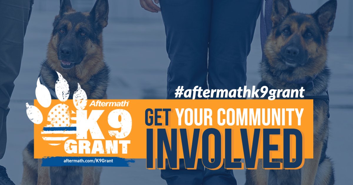 Every vote counts! Get your community INVOLVED, give back to those who give back! #AftermathK9Grant

Vote here:
aftermath.com/k9-grant
Facebook: @aftermathcares
Instagram: @aftermathk9grant

#aftermathcares #everydayheroes