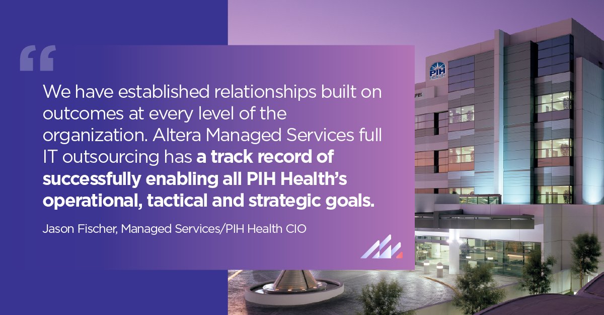 AlteraHealth's tweet photo. Our Managed Services team and @PIHHealth have united to provide the best care possible for patients since the early 2000s. Learn more about the challenges we've overcome and the successes we've achieved: https://t.co/oTkF5D5DBR https://t.co/Gbn8JJzQgn