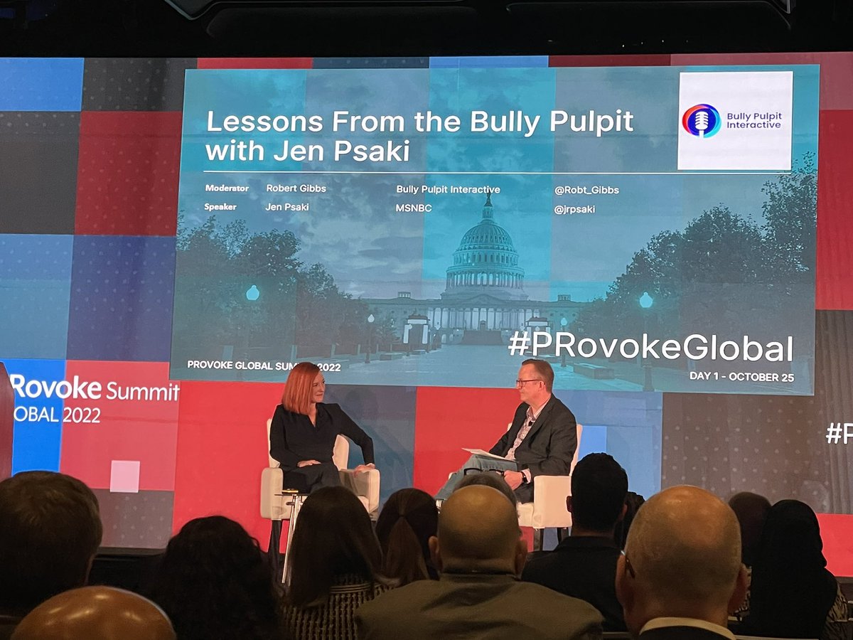 Lisa Ross (@lisakross) on Twitter photo #PRovokeGlobal Lessons from the Bully Pulpit with Jen Psaki. <a href="/Robt_Gibbs/">Robert Gibbs</a> āPerceptions can be changed. It isnāt going to happen overnight. It takes time. Stay with it.ā #PRovokeGlobal Lessons from the Bully Pulpit with Jen Psaki. <a href="/Robt_Gibbs/">Robert Gibbs</a> āPerceptions can be changed. It isnāt going to happen overnight. It takes time. Stay with it.ā