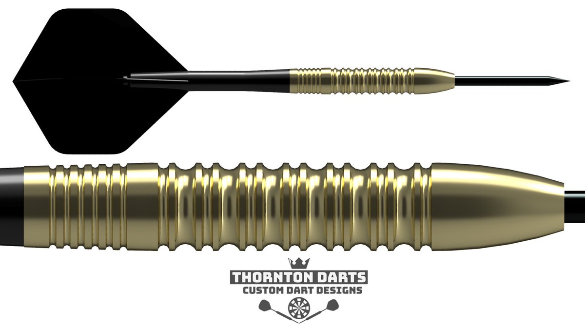 DartsFactory01's tweet photo. Final Design to Finished Product for Ted Leifer 

16g 95% Tungsten
38.3 x 6.3mm

Inspired by a Soft tip John Part Hero barrel, with a Gabriel Clemens nose shape, ring grip at the rear with the purist style grip in the middle, finished with a gold PVD coating

What do you think? https://t.co/dUhU5naCVI