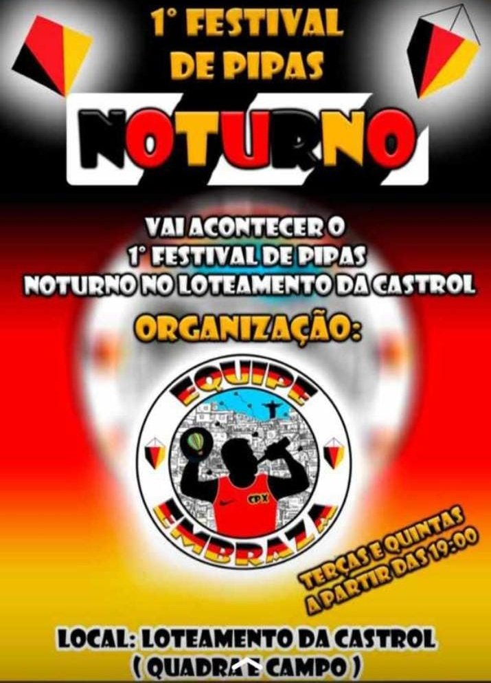 BaileDaCt's tweet photo. Venha com sua família e amigos e deixe a diversão subir pelos ares, Festival De Pipas Noturno na Castrol Terças e Quintas a partir das 19:00 🥳😎🪁🪁 https://t.co/6bT5vbxztf
