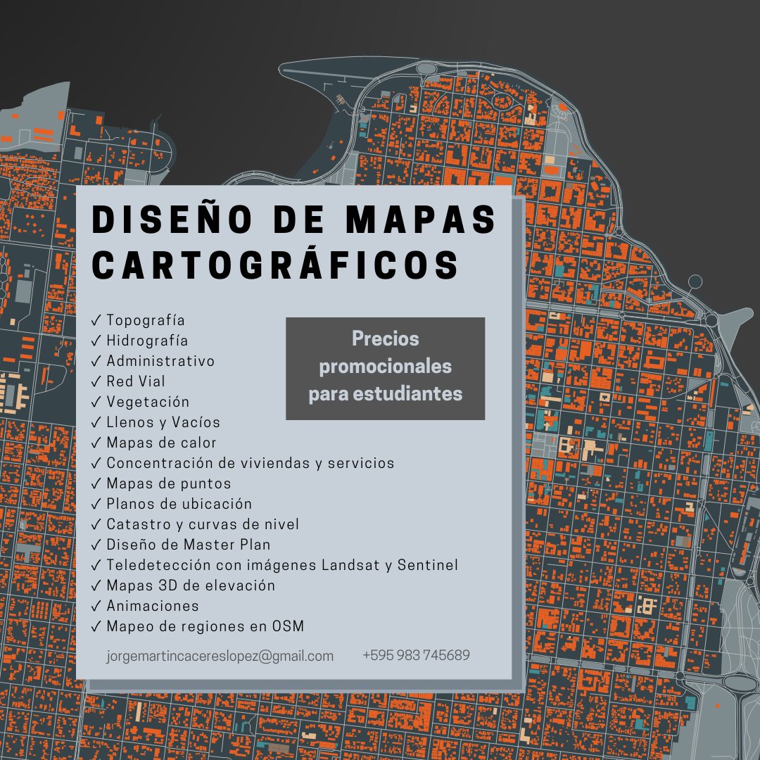 martinclz's tweet image. ¿Estás necesitando un mapa para tu trabajo de investigación, tesis, TFG o proyecto? Manda un DM y deja que yo me encargue 😌

Realizo mapas urbanos multifinitarios para trabajos de urbanismo y ordenamiento territorial.

Algunos ejemplos más abajo en el hilo. Se agradece el RT!