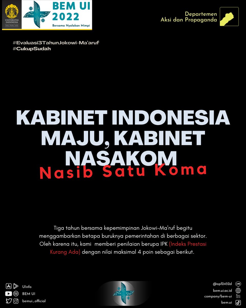 #CUKUPSUDAH : KABINET INDONESIA MAJU, KABINET NASAKOM!