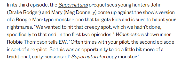 SLAbiscuit's tweet photo. Early-season scary Supernatural episodes are some of my favorites, so tonight's episode of #TheWinchesters should be a treat! #SPNverse https://t.co/WCYG6F5MOL