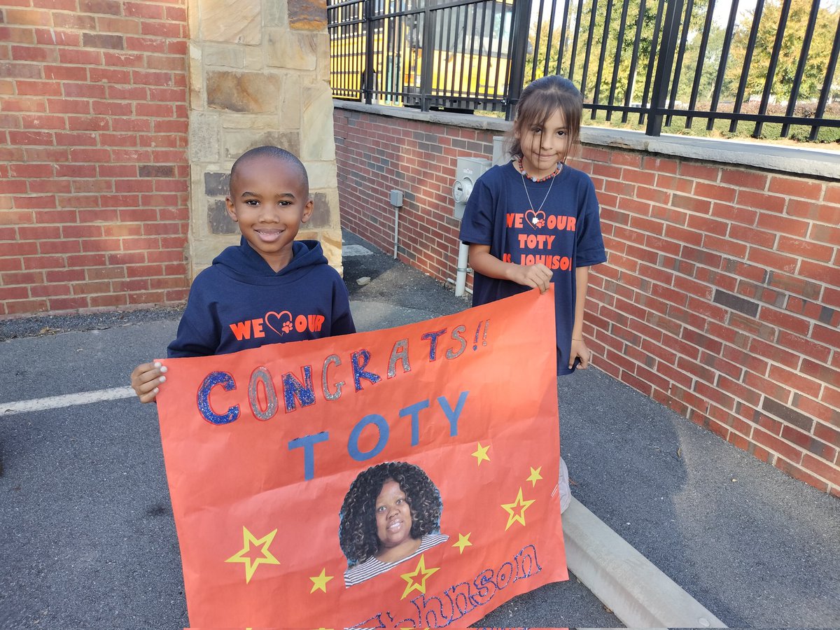 TeamBryantES's tweet photo. We are soooo PROUD! We are at the pep rally ready to cheer for our Teacher of the Year! Congratulations to our TOTY Ms. Kenita Johnson! @MichelleWCurry1 https://t.co/NbzxpWOYqz