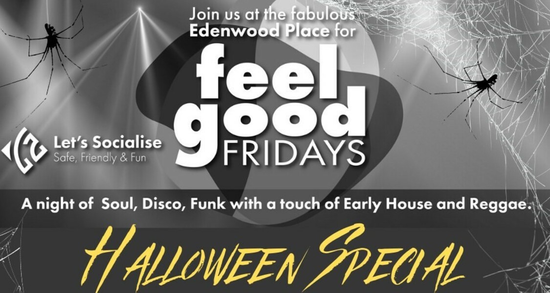 TONIGHT, Feel Good Fridays returns at Edenwood Place for a spooky Halloween special 👻 A night of Soul, Disco, Funk with a touch of Early House and Reggae 🎷🎸 Make sure you dress up!🧛🏻‍♂️🦇 Starts at 8 till late.. Check out app for more details📱#Kent #WhatsOn
