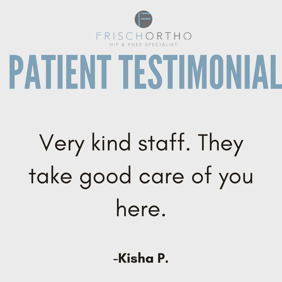 Thank you for the positive review, Kisha. #patienttestimonial #testimonialtuesday #frischortho