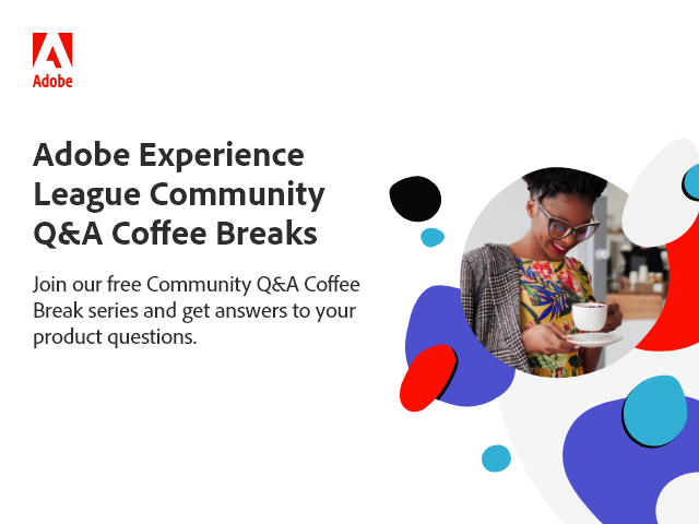 AdobeCare's tweet photo. The #AdobeTargetCommunity Q&A #CoffeeBreak on #ExperienceLeague☀️☕️ is coming up TOMORROW, 10/26 @ 8am PT w/ @drewtburns ~ Live chat with experts on #AdobeTarget 's 🆕 #AI -Powered #personalization Features 🎯
Learn more & register ➡️ https://t.co/vluXEO03Vt ⬅️ https://t.co/D8NQDdzaKV