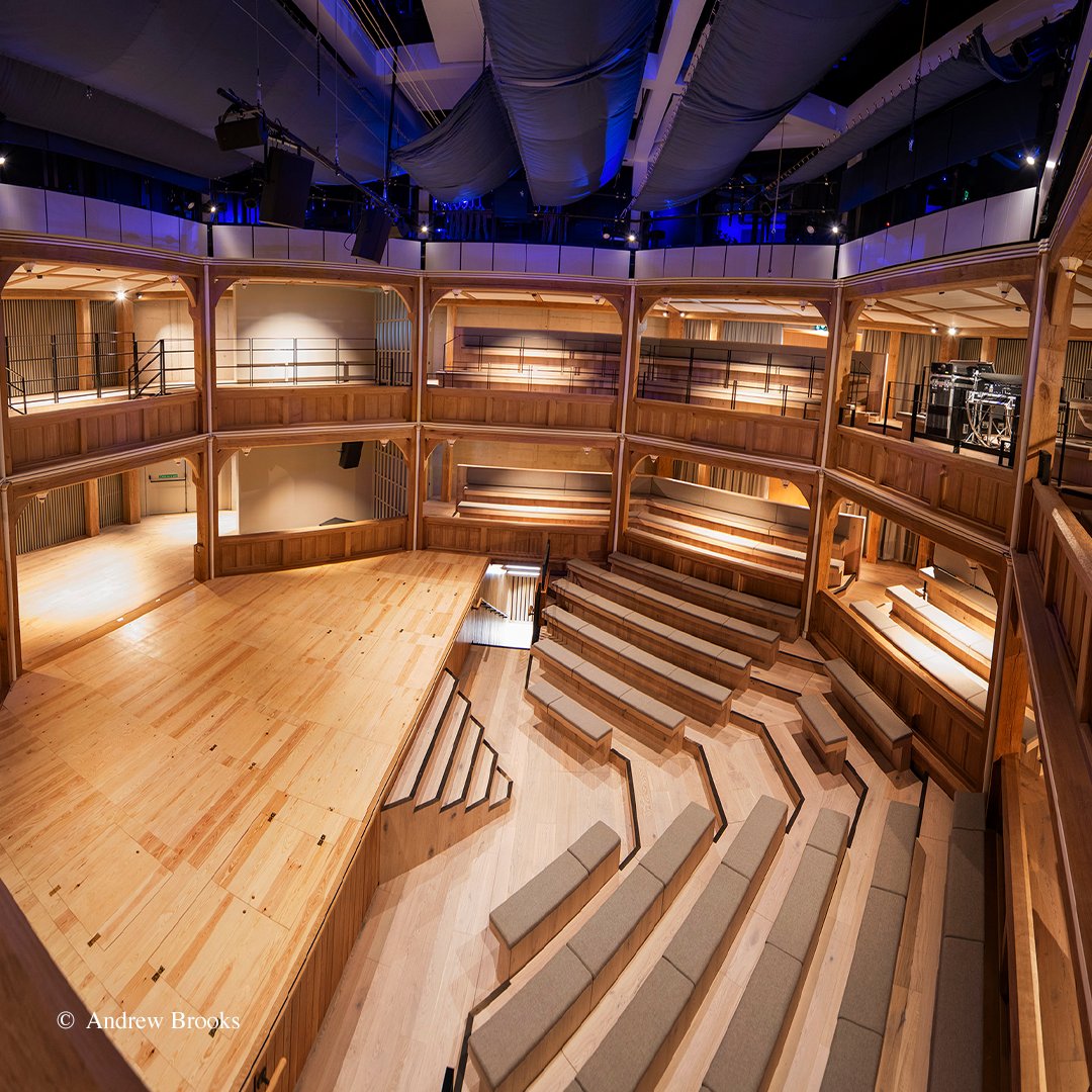 Arup's tweet image. The opening season is in full swing at the UK’s latest cultural attraction, the @ShakespeareNP in Prescot, Knowsley. The theatre is a timber replica of one of the earliest known indoor playhouses in London. Read more: bit.ly/3VW9rSi