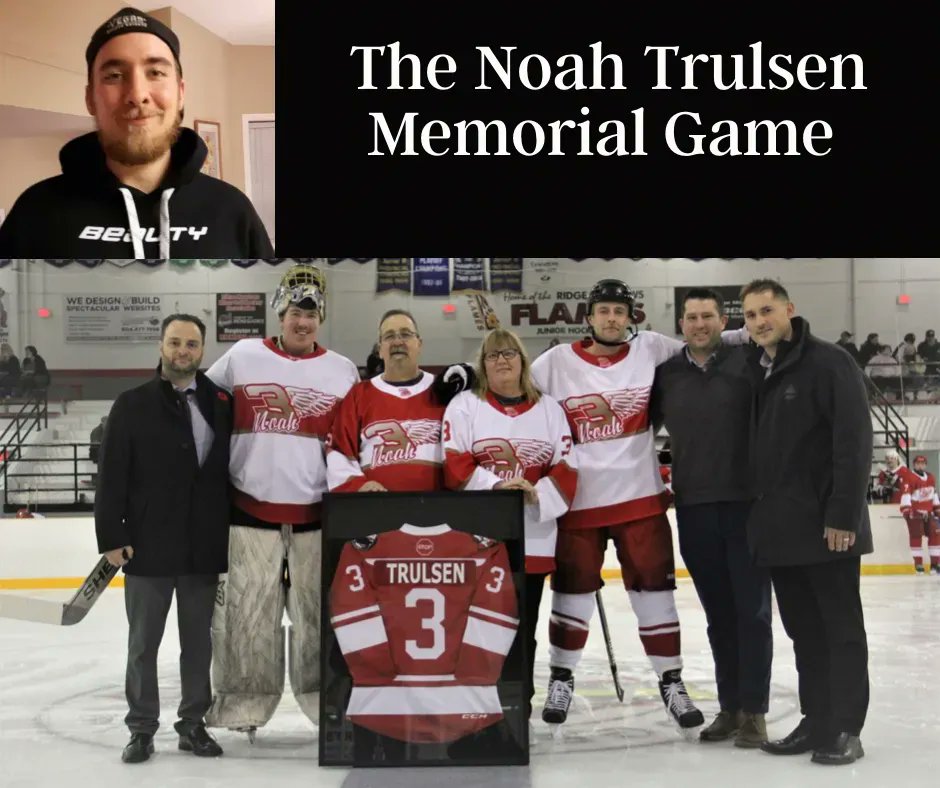 RustlersHockey's tweet image. The Noah Trulsen Memorial game is being held on Saturday Nov 12 from 4-6pm at Planet Ice in Maple Ridge.  There is still room to join the team. If you’d like to play sign up here: buff.ly/3Dpla4C
