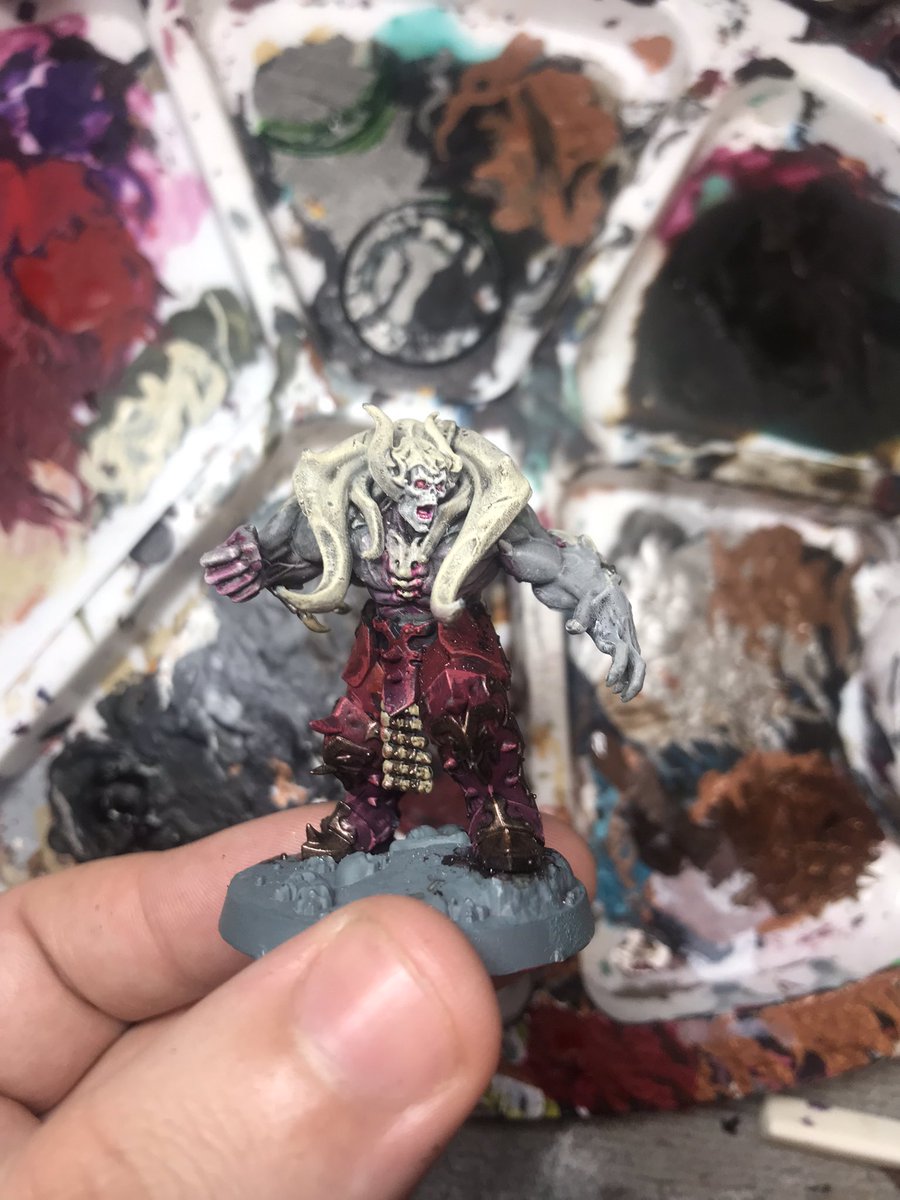 Buttercup1835's tweet photo. Not my initial colour scheme for this guy but super happy with what I came up with and how he came out. #WarhammerCommunity #warhammer https://t.co/0pcqL5R1pS