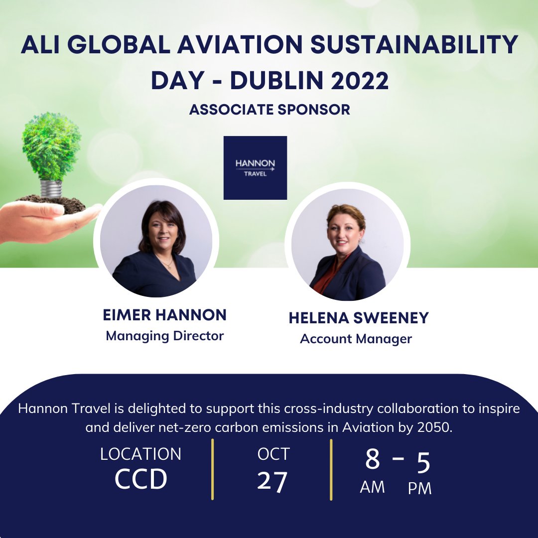 HannonTravel's tweet image. @HannonTravel is proud to support the #aircraftleasingireland &amp;amp; @ibec_irl Global Aviation Sustainability Day this Thursday 27th Oct at the CCD, Dublin, a cross-industry collaboration to drive and inspire #sustainability in aviation. #ali #hannontravel