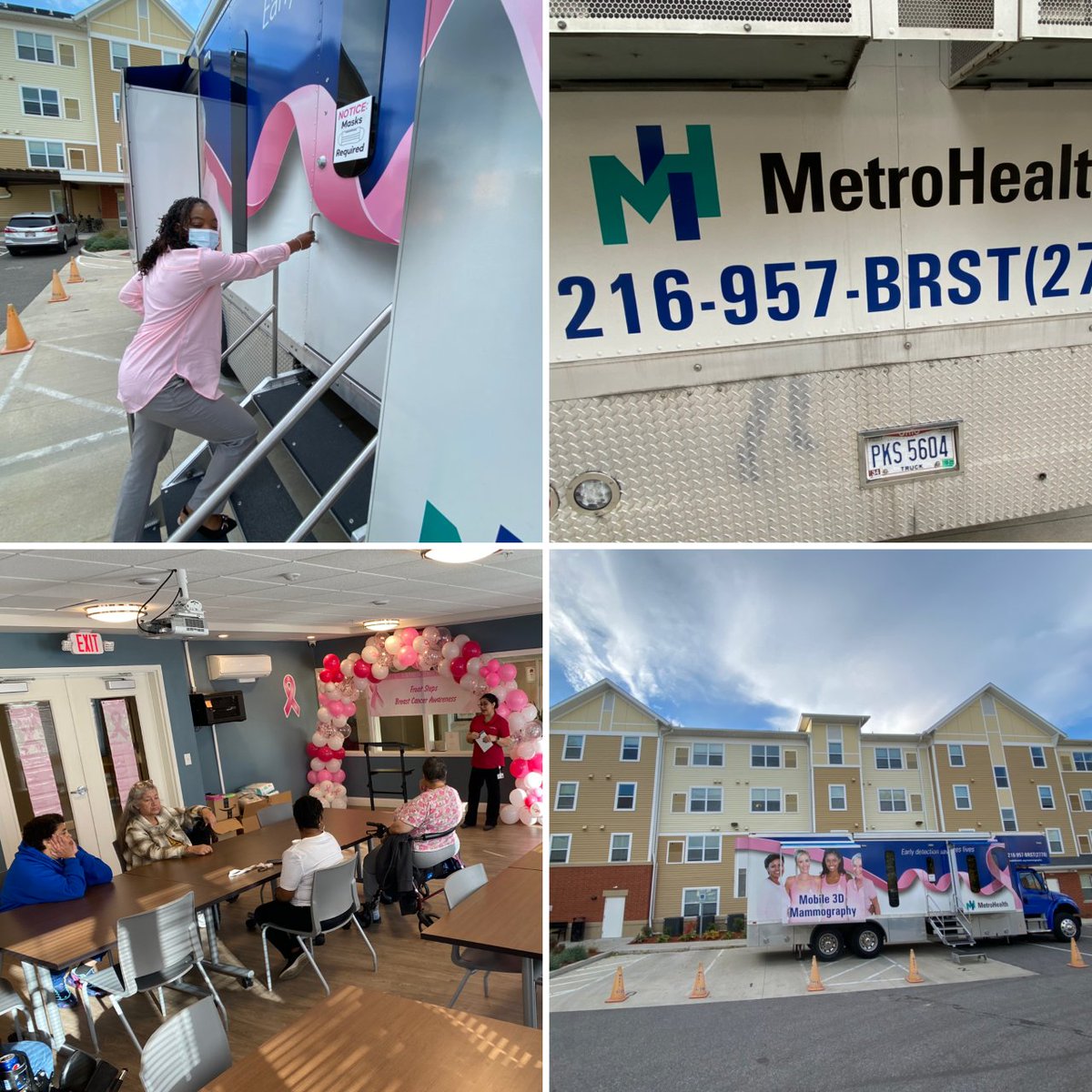 FrontCle's tweet image. Our #BreastCancerAwarnessMonth activities have been a HUGE success. We&apos;ve been able to provide health screenings, education, &amp;amp; support to 100+ clients from our facility &amp;amp; area. Today, on-the-spot #mammograms courtesy of the @metrohealthCLE  Mobile 3D Mammography unit. #ThankYou