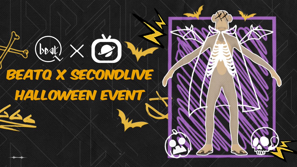 BeatqOfficial's tweet photo. Hey guys!

🤩reminder to #Beatq 𝐱 #𝐒𝐞𝐜𝐨𝐧𝐝𝐋𝐢𝐯𝐞 Halloween #NFTGiveaways Event!

👻Don’t forget to mint your Halloween costume 🎃  

Minting and wearing the costume, you could pick up a total value of $ 2000 Token in Halloween Space of #SecondLive.
https://t.co/V3kgydVcrq https://t.co/9HvTSoTj0H