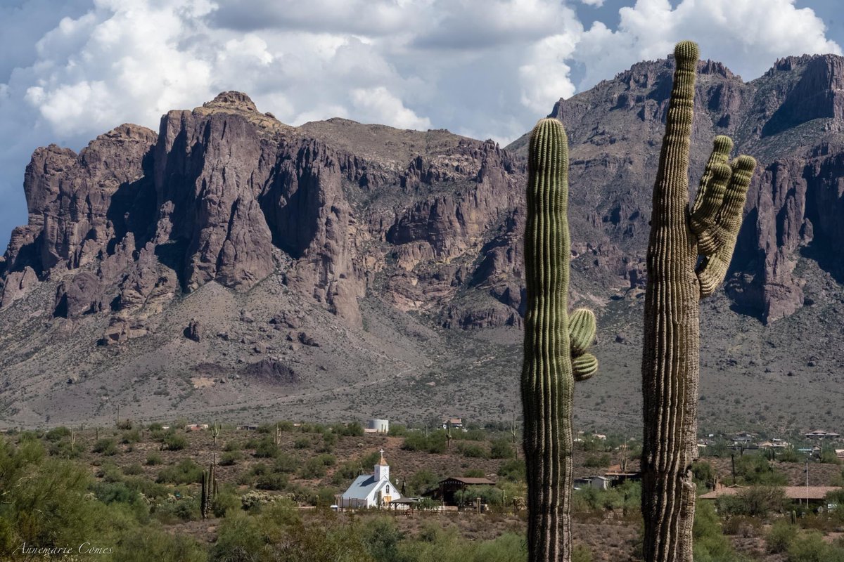 'Sometimes a change of #perspective is all it takes to see the #light.' ~Dan Brown So True! Crazy to see the #Elvis Tribute Chapel in relation to the Amazing Superstition #Mountains. Captured September 2022.