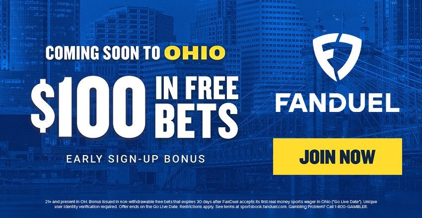 OHIO, claim your free $100 prelaunch bonus from @fdsportsbook 🏆 NO DEPOSIT REQUIRED 🚨⬇️ 1️⃣ Register for a FanDuel account: bit.ly/OH100Prelaunch 2️⃣ Have $100 in free bets on January 1st when sports betting officially launches Simple. As. That. (T&Cs Apply. 21+)