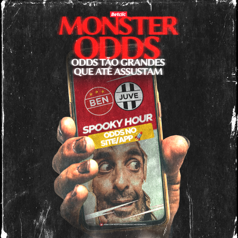 BetclicPortugal's tweet photo. 🎃🚀 As primeiras #MonsterOdds chegam com a #SpookyHour no jogo do Benfica - Juventus!
- Benfica ou Empate e Acima de 1,5 golos
- Um destes marca: Vlahovic / Rafa / João Mário
- Benfica marca o 1º golo
Aposta simples / Oferta limitada