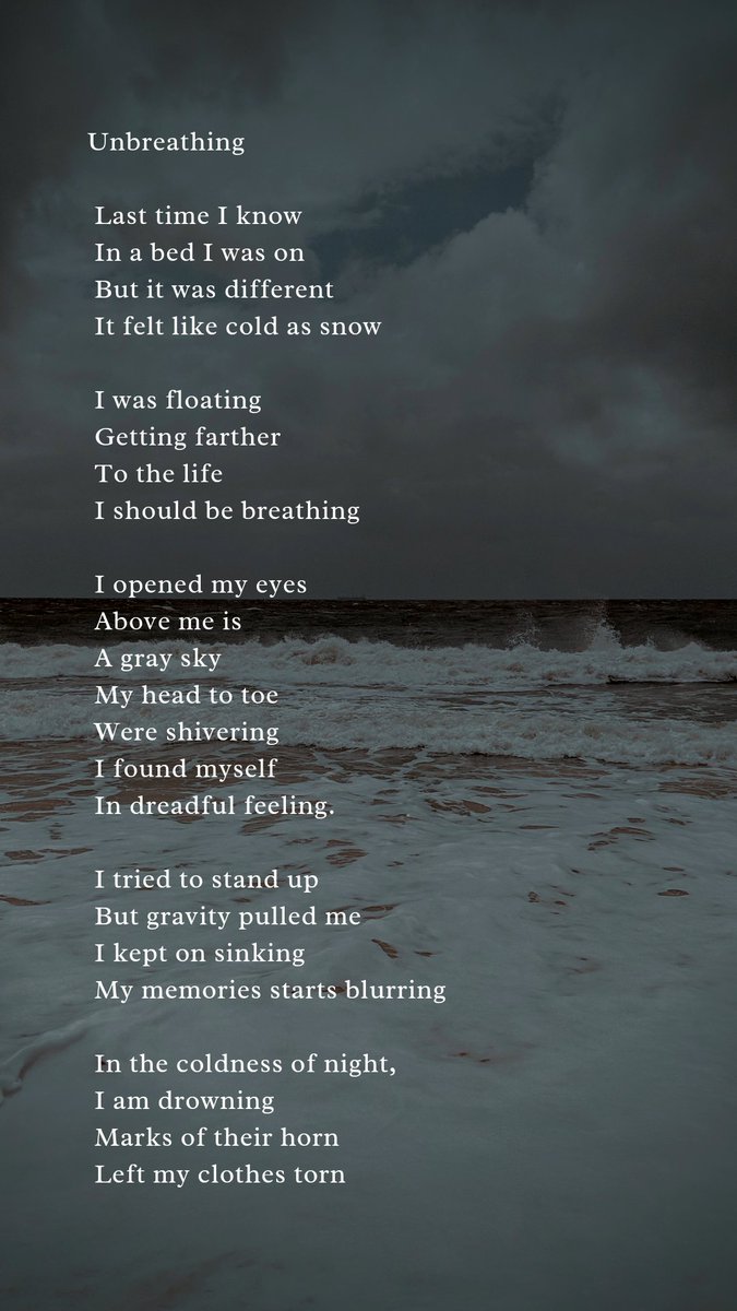 the_indite's tweet photo. "A recurring terror."

-One of the writings of Maya that gave an overview to what happened during her death. (A despair to find a way back to breathe again.)

#the_indite #snippets #Maya #WritingCommmunity
#poetrycommunity #writing https://t.co/3aLZwjzEC3