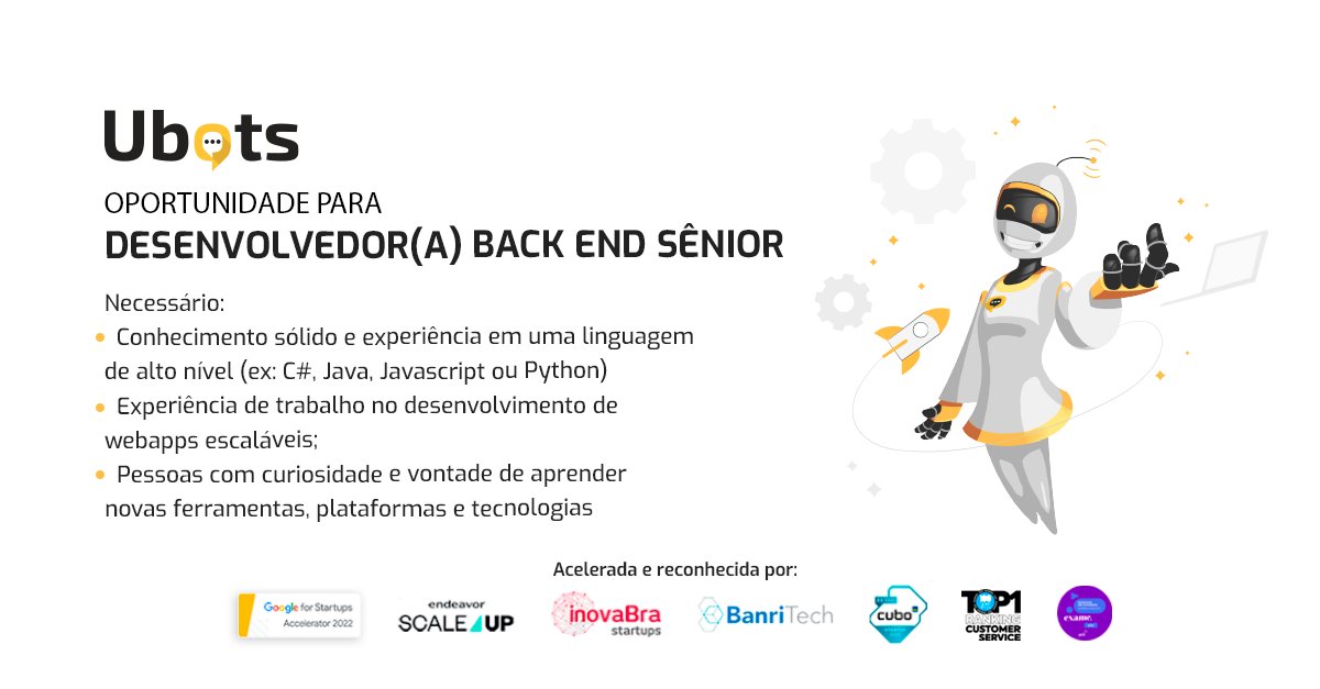 ubotsbrasil's tweet photo. @ViUmaVaga É Desenvolvedor Back-end Sênior? Estamos com oportunidades! 

Venha fazer parte do #timeubots 💛
https://t.co/Mj1M2lrUQx

 #javascript #backend #software https://t.co/0ICUi6lsO3