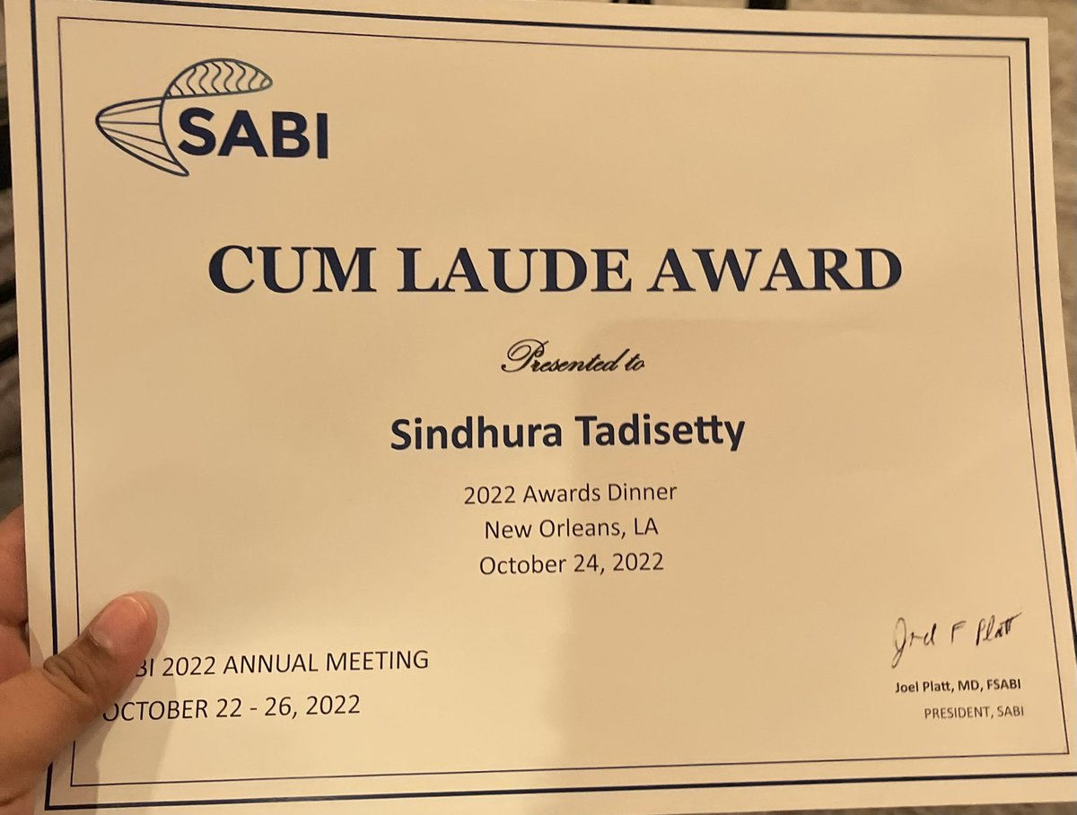 sindhura96's tweet photo. Cannot be happy enough to have won an award for my educational poster on disease spread in abdomen with the most sweetest mentor @rtnrad @UKyRadiology @SABImaging #sabi2022 #SABI22 #futureradres #abdominalradiology https://t.co/iRCw5CEvHx