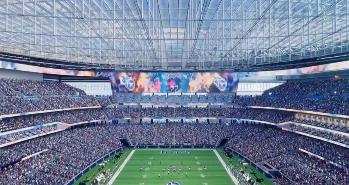 NFL_DovKleiman's tweet photo. The #Titans released the outlook of their new stadium. https://t.co/LBJFCYMYaW