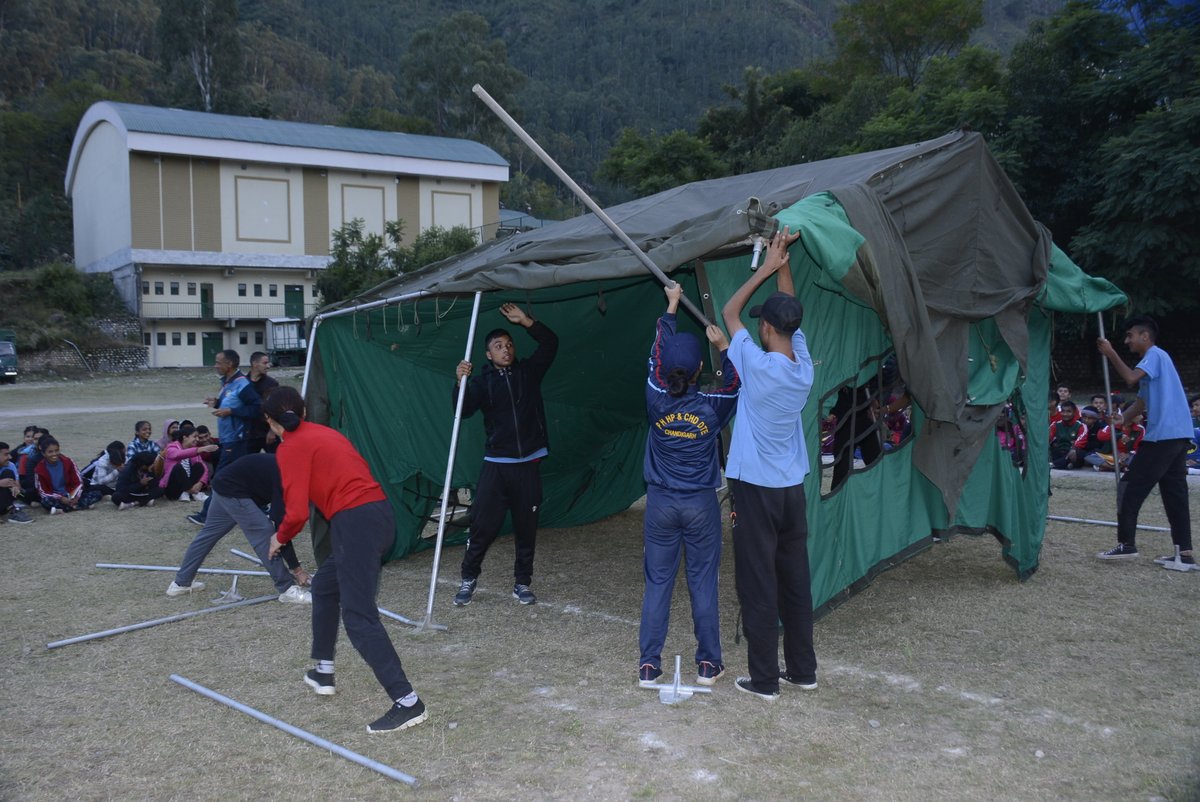 8hpbnncc's tweet photo. ATC-229.
The Tent Pitching Competition was fiercely competed by the College Teams. Minimum time, minimum errors......Well Done PGDC Rampur team who stood First. https://t.co/McstCsf4mp