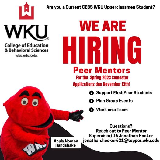 CEBS students! If you're looking for a job, check on this one offered through the Student Success Center! app.joinhandshake.com/stu/jobs/70939…...