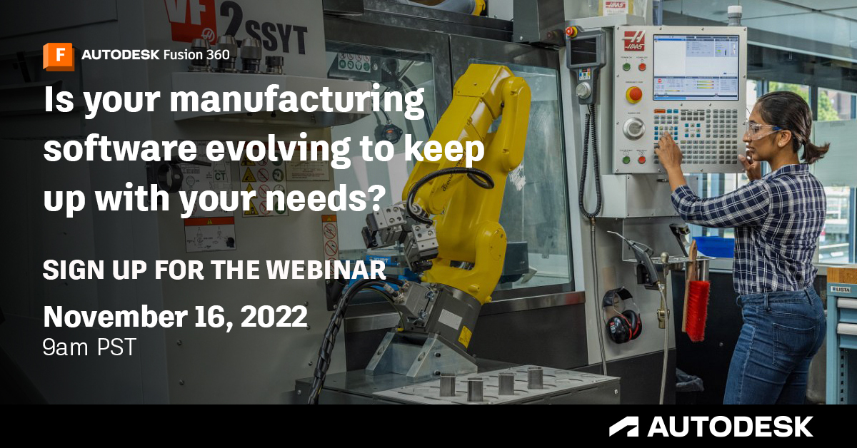 adskFusion's tweet photo. In a rapidly evolving manufacturing industry, your CAD/CAM software should play a central role in enabling your business to grow. Join us for a webinar to learn how #Fusion360 empowers teams to achieve and exceed business goals. https://t.co/LUmYZ3eumA https://t.co/GcLPSrlGwG