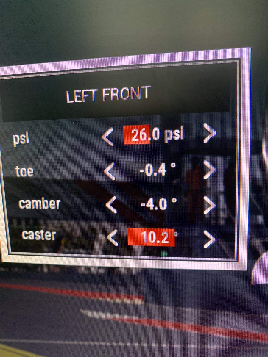 homenomejoder's tweet photo. Da igual cuando leas esto, desde la 1.8 siempre TOE y CAMBER al max negativo. Desde que @AC_assettocorsa confundió cm y clicks en la suspensión y la influencia en el rendimiento no tienen manera de corregirlo. Ahorraros el dinero de setups hasta que de verdad lo solucionen. https://t.co/D4MOLl00nN