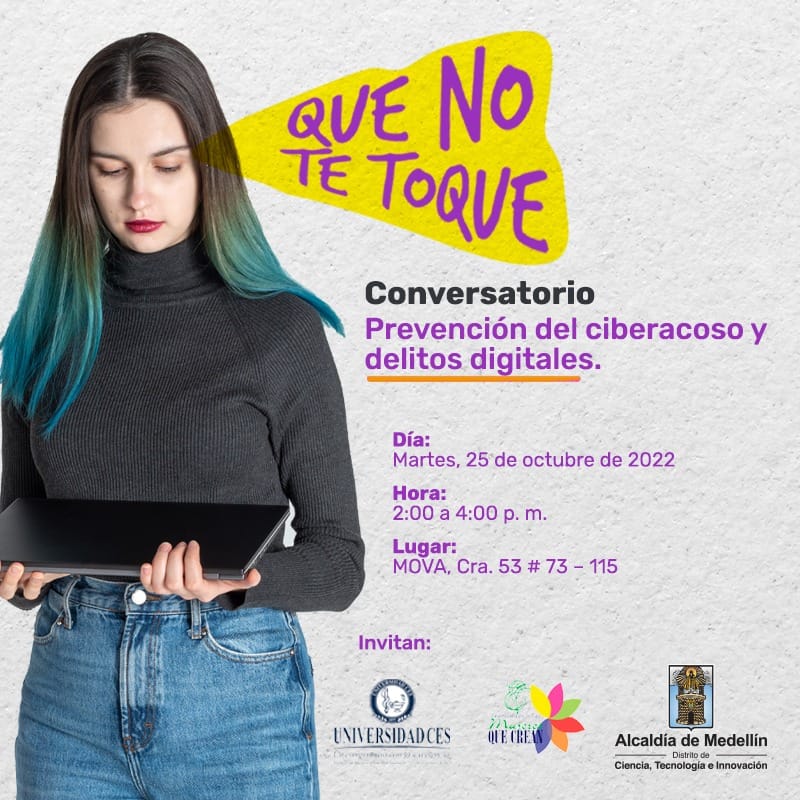 MujeresCrean's tweet photo. 📣 HOY 25 de octubre
Conversatorio #LoDigitalEsReal
🙋♀️🗣Un espacio de dialogo con estudiantes, docentes, personal psicosocial y agentes tomadores de decisión frente a la situación de #ViolenciasDigitales en el sistema educativo
Súmate a la comunidad del #Cibercuidado https://t.co/NlhrY1QIS4