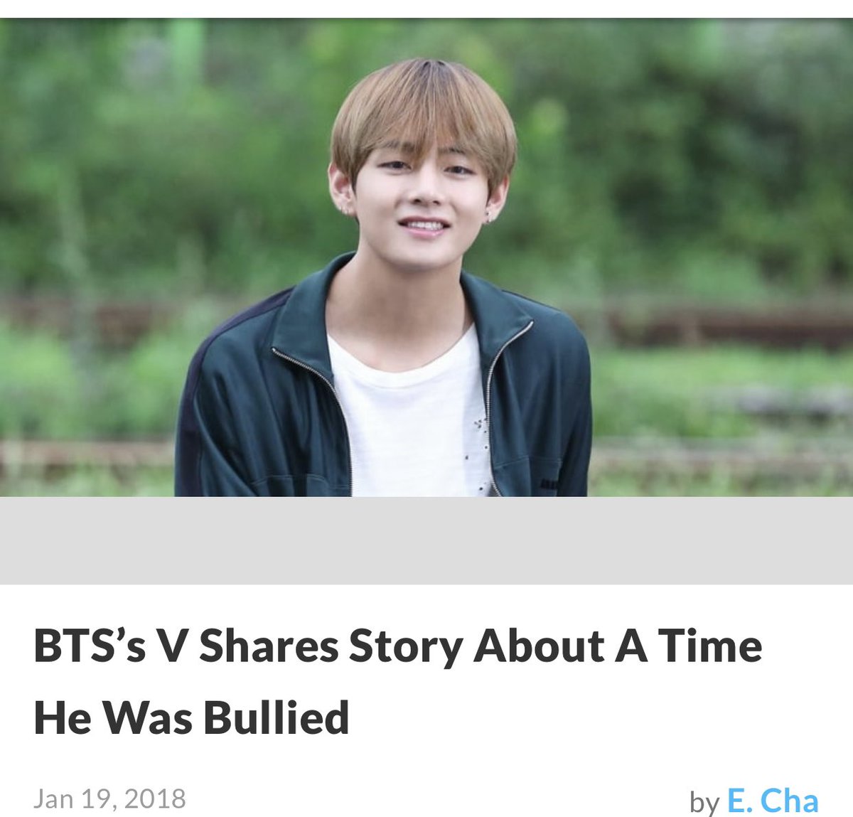 newtannies on Twitter "BTS V was a victim of bullying and he even