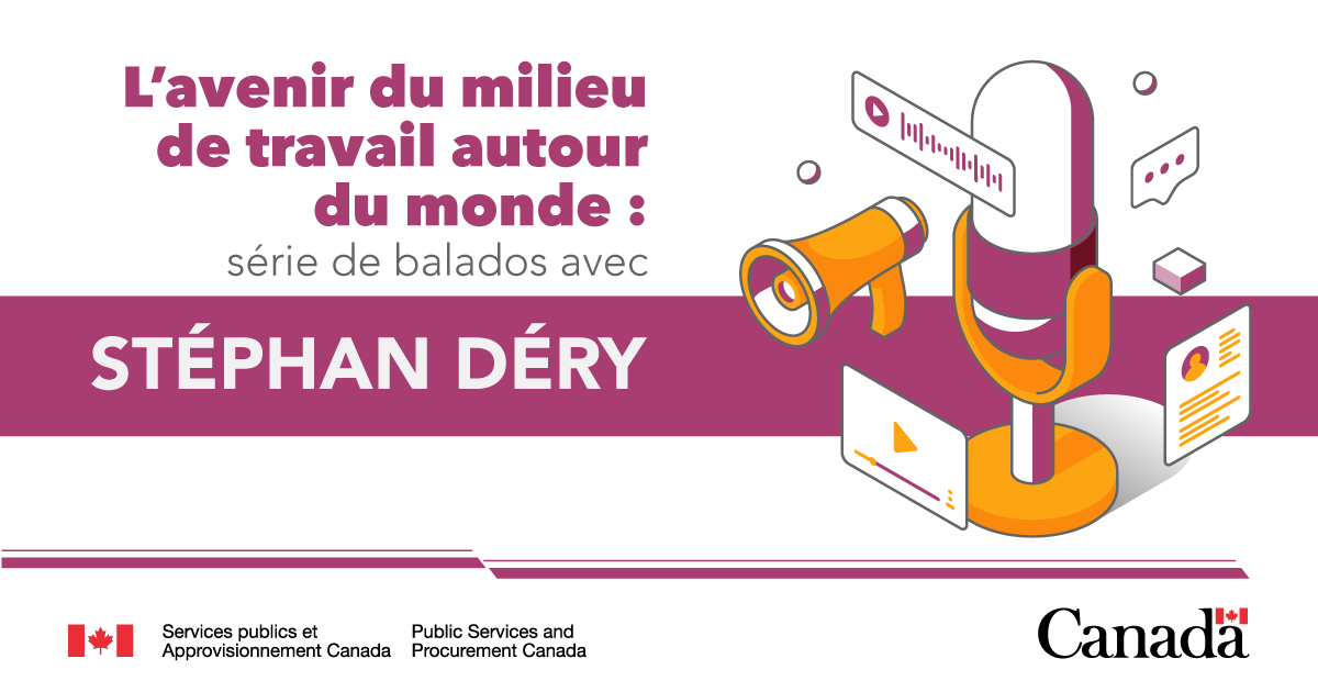 🎤 #SérieBalados 🎤
Stéphan Déry, SMA des Services immobiliers qui dirige aussi un réseau international d’experts du milieu de travail, aborde l’avenir du milieu de travail avec son homologue de la Colombie-Britannique, Sunny Dhaliwal: tpsgc-pwgsc.gc.ca/biens-property…
